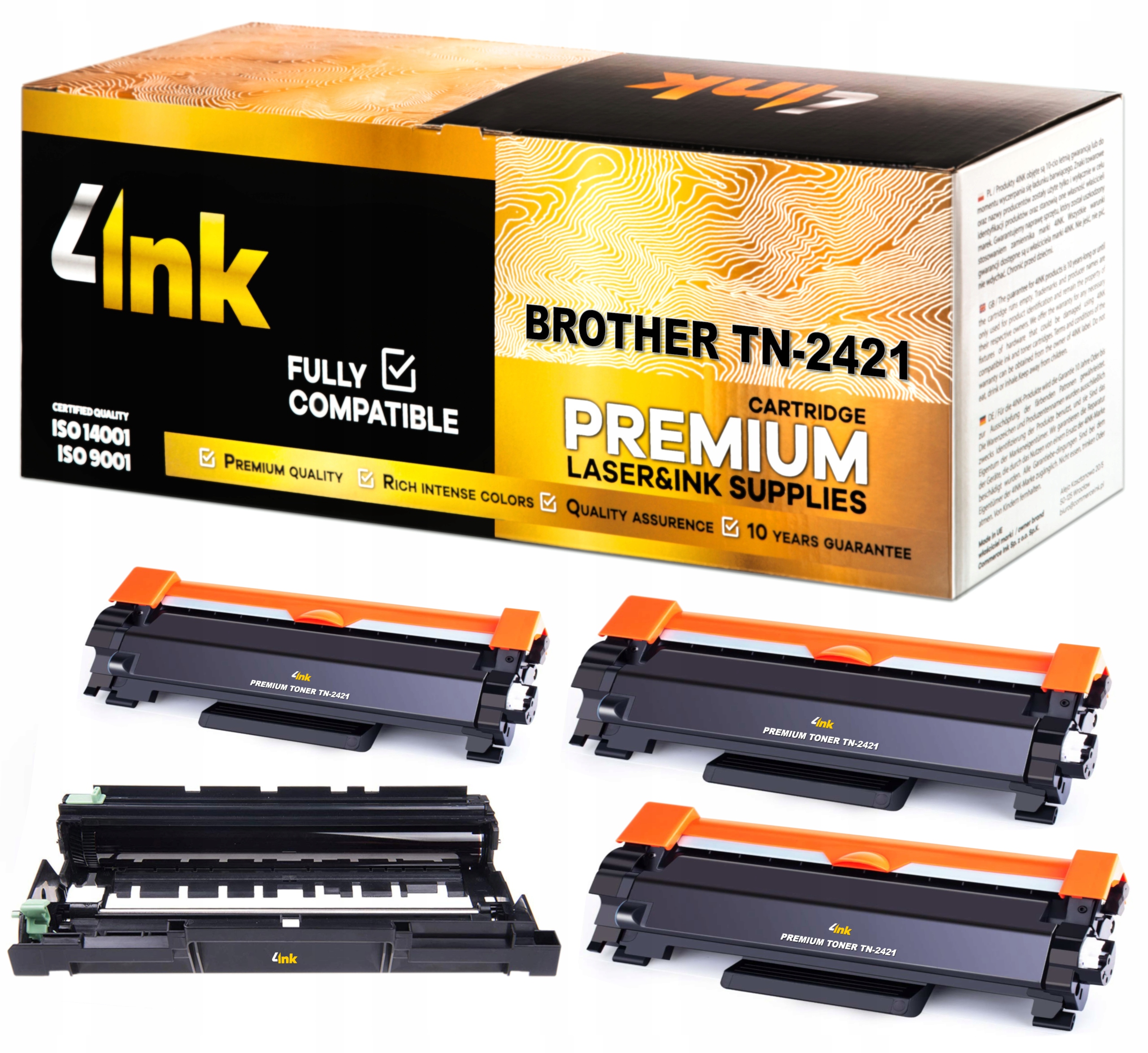 Toner 4INK do Brother TN-2421 / TN2421 / DR-2401 / DR2401 čierny (čierny)
